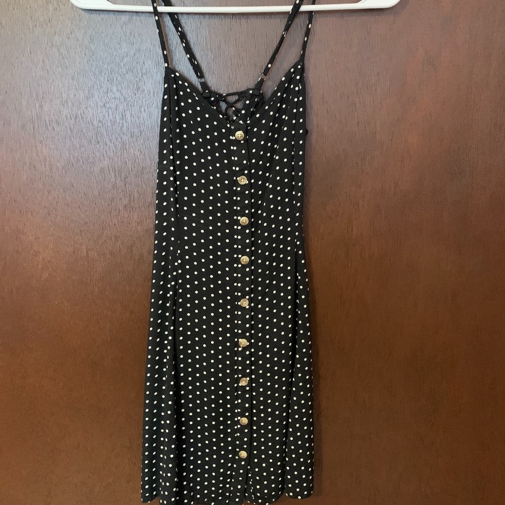 American Eagle Size XXS B&W Polka Dot Dress